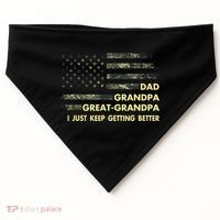 Dad Grandpa Great Grandpa Fathers Day Flag Gift Tee USA-Made Doggie Bandana thumb 0