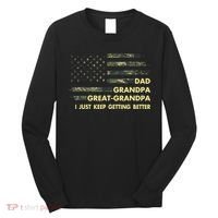 Dad Grandpa Great Grandpa Fathers Day Flag Gift Tee Long Sleeve Shirt thumb 0