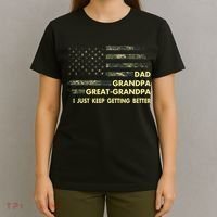 Dad Grandpa Great Grandpa Fathers Day Flag Gift Tee T-Shirt thumb 4