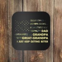 Dad Grandpa Great Grandpa Fathers Day Flag Gift Tee Coaster thumb 0