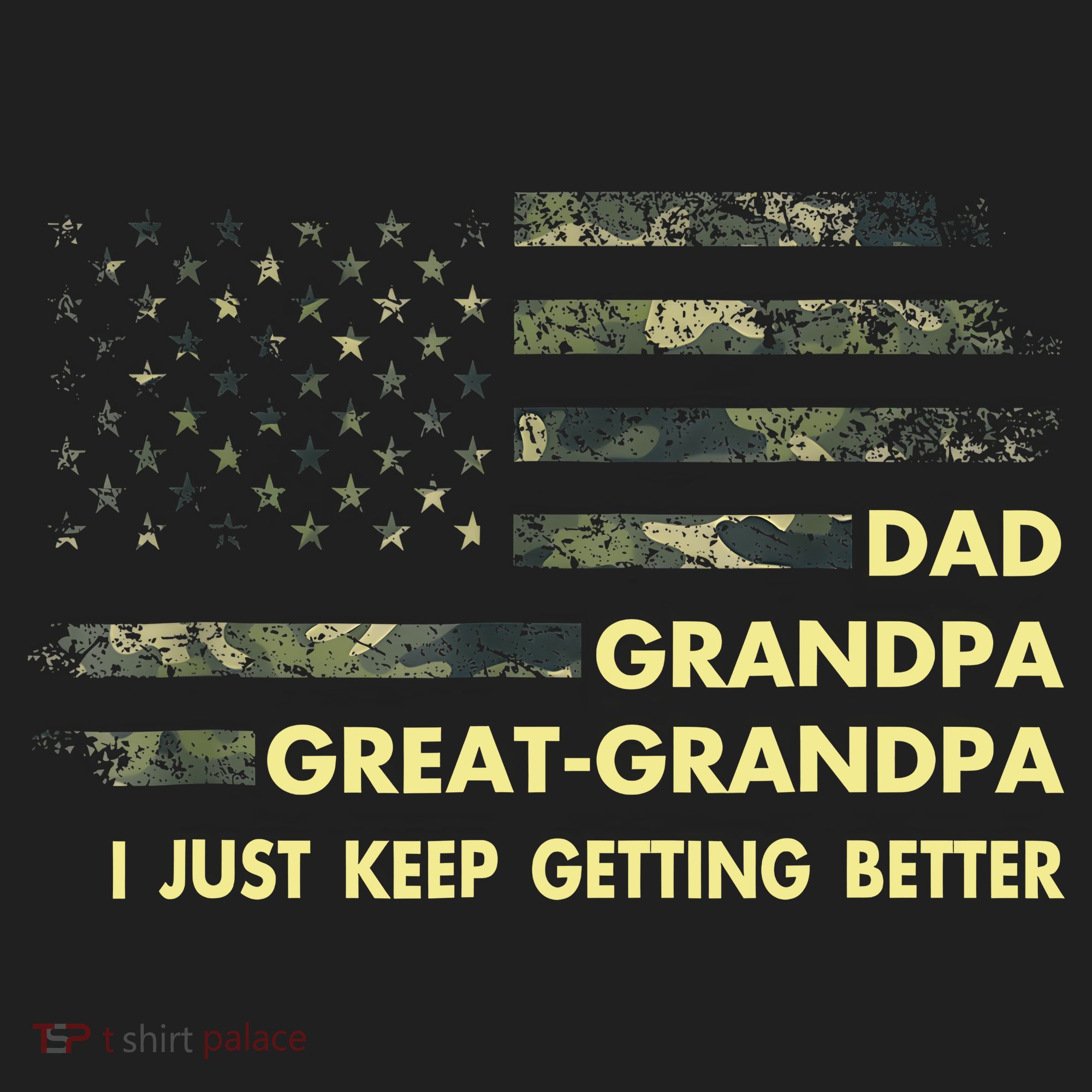 Dad Grandpa Great Grandpa Fathers Day Flag Gift Tee Hat