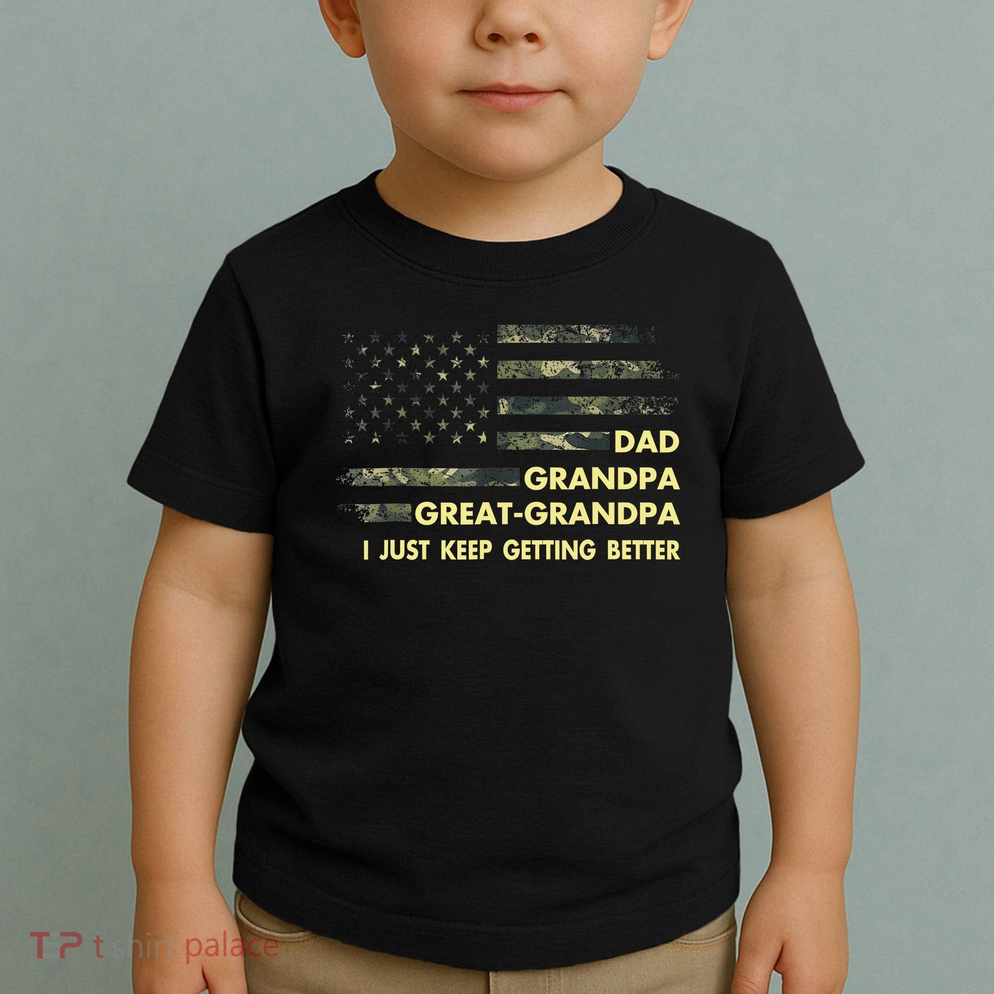 Dad Grandpa Great Grandpa Fathers Day Flag Gift Tee Toddler T-Shirt