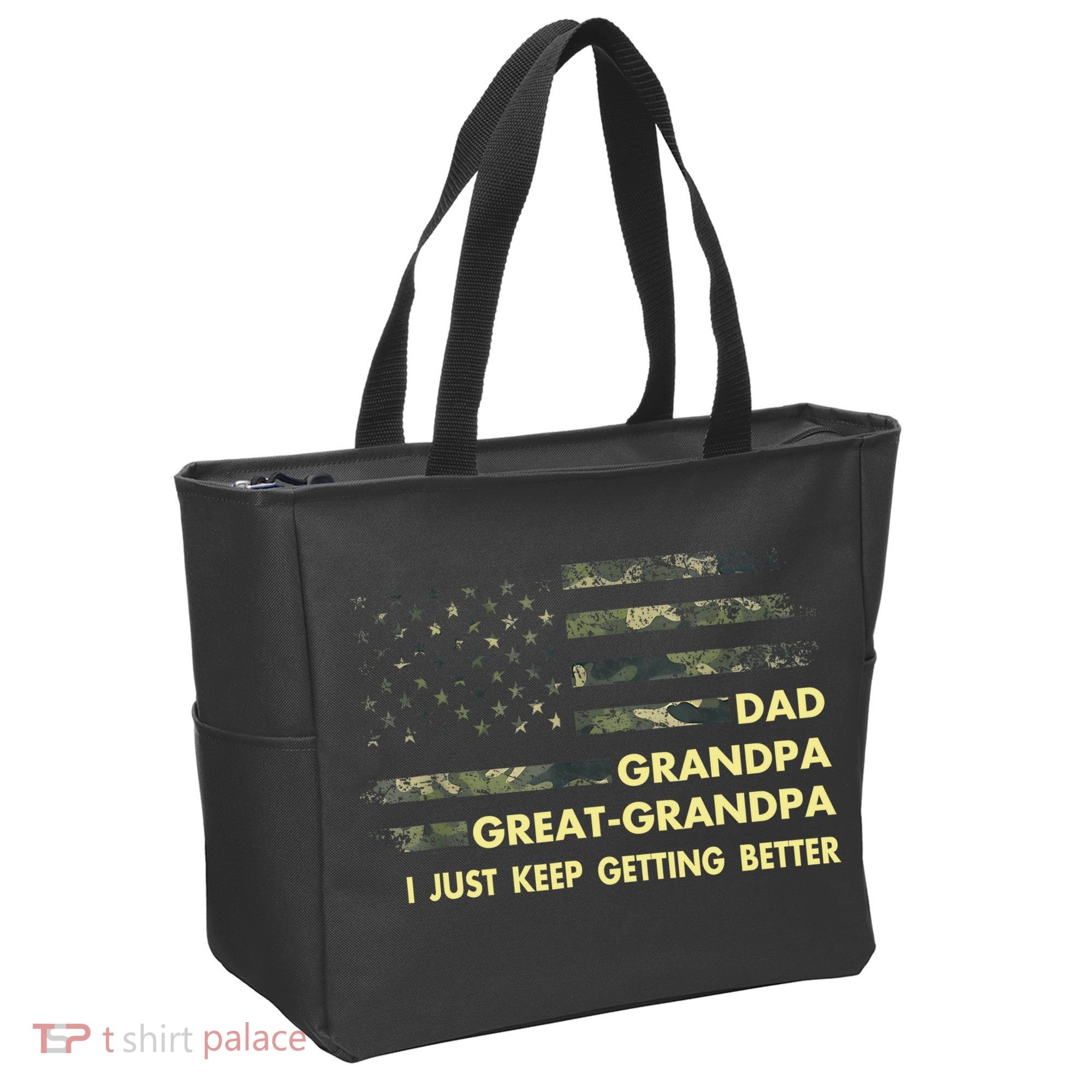 Dad Grandpa Great Grandpa Fathers Day Flag Gift Tee Tote Bag