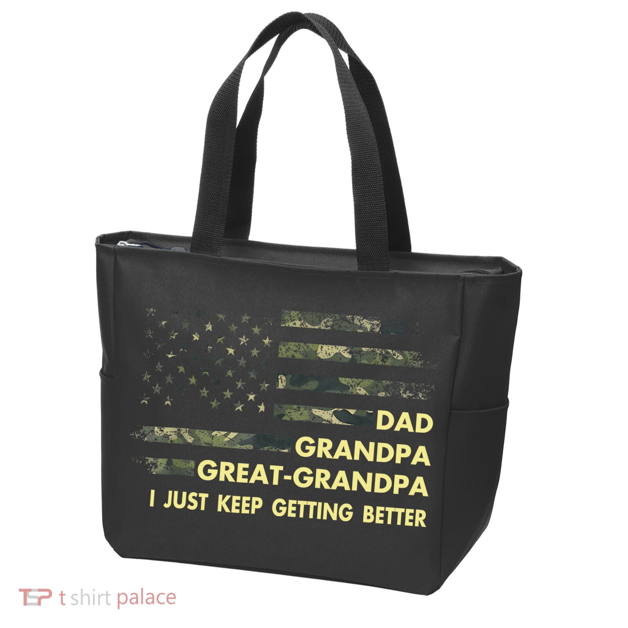 Dad Grandpa Great Grandpa Fathers Day Flag Gift Tee Tote Bag