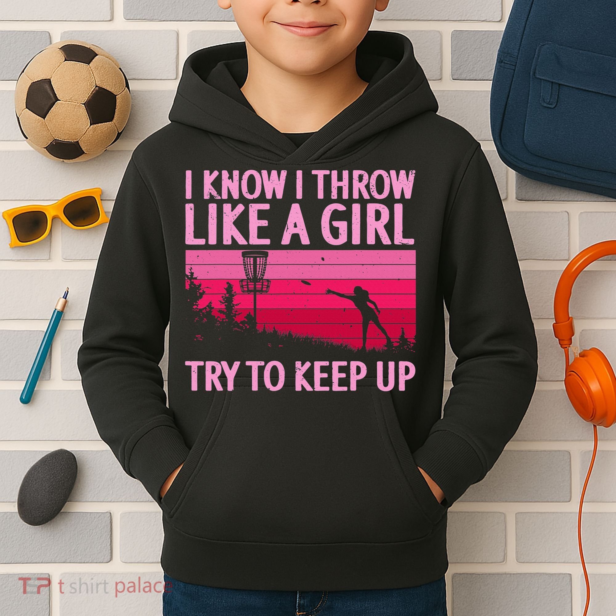Disc Golf Game Of Throws Funny Frisbee Golf Kids Hoodie