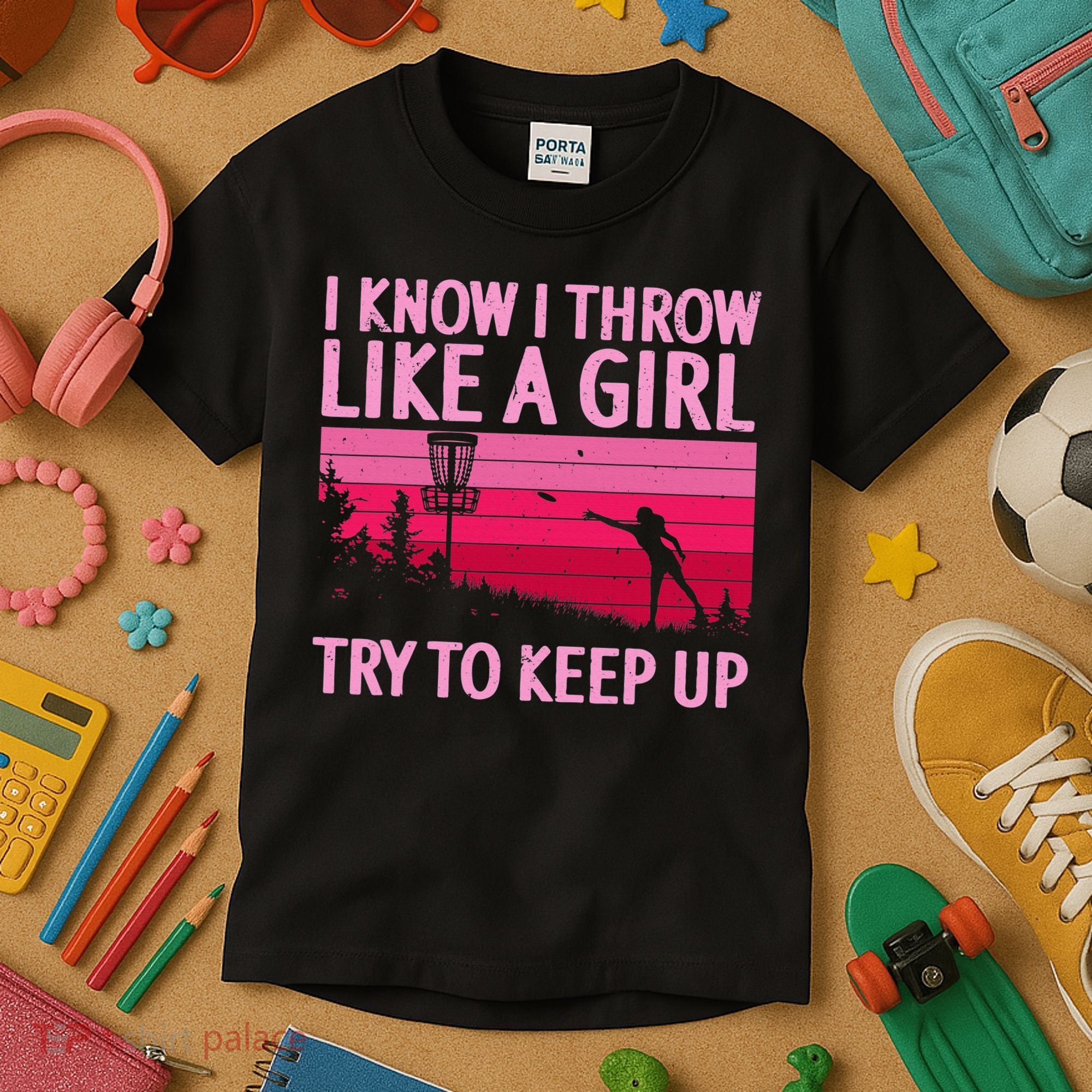 Disc Golf Game Of Throws Funny Frisbee Golf Kids T-Shirt