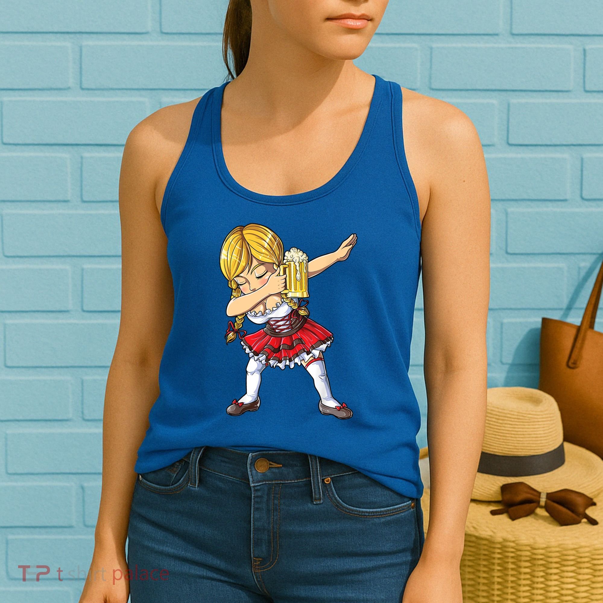 Dabbing German Girl Gift Oktoberfest Women Dirndl Beer Great Gift Women's Tank Top
