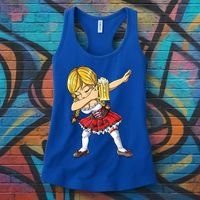 Dabbing German Girl Gift Oktoberfest Women Dirndl Beer Great Gift Women's Tank Top thumb 3