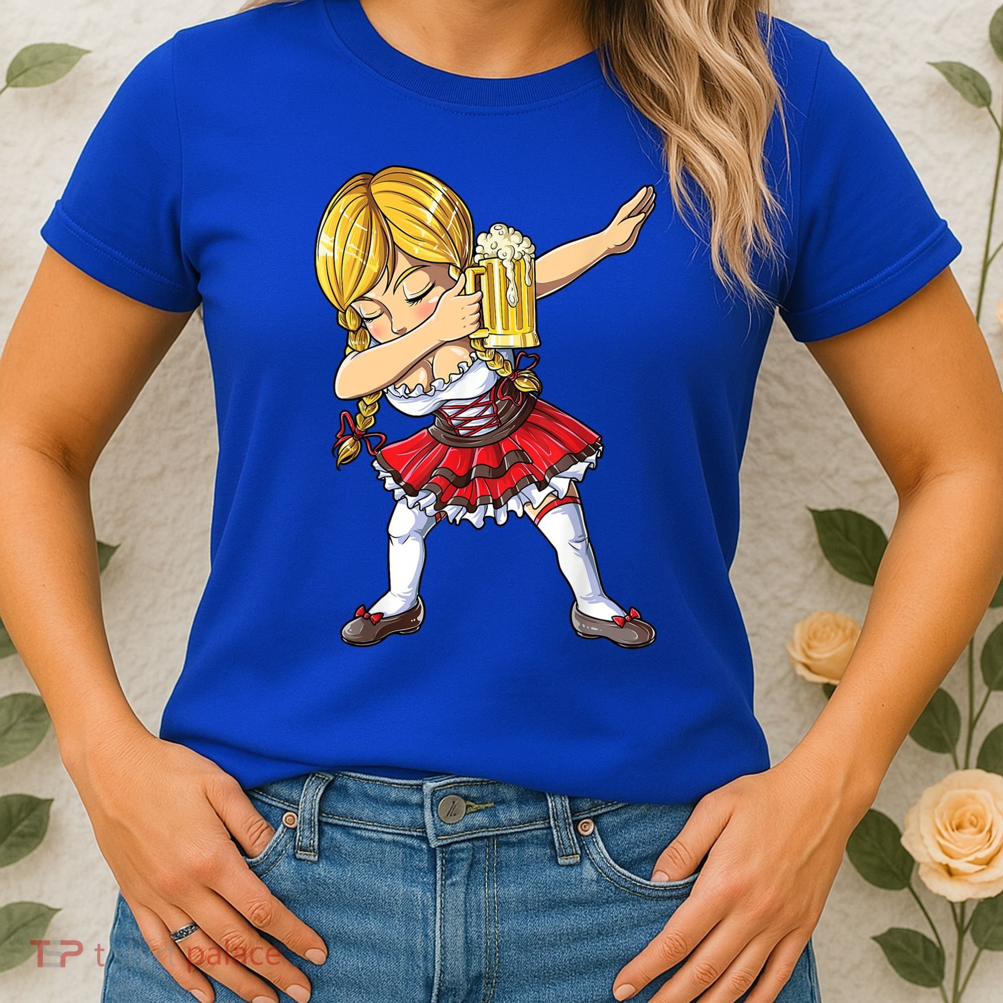 Dabbing German Girl Gift Oktoberfest Women Dirndl Beer Great Gift Women's T-Shirt