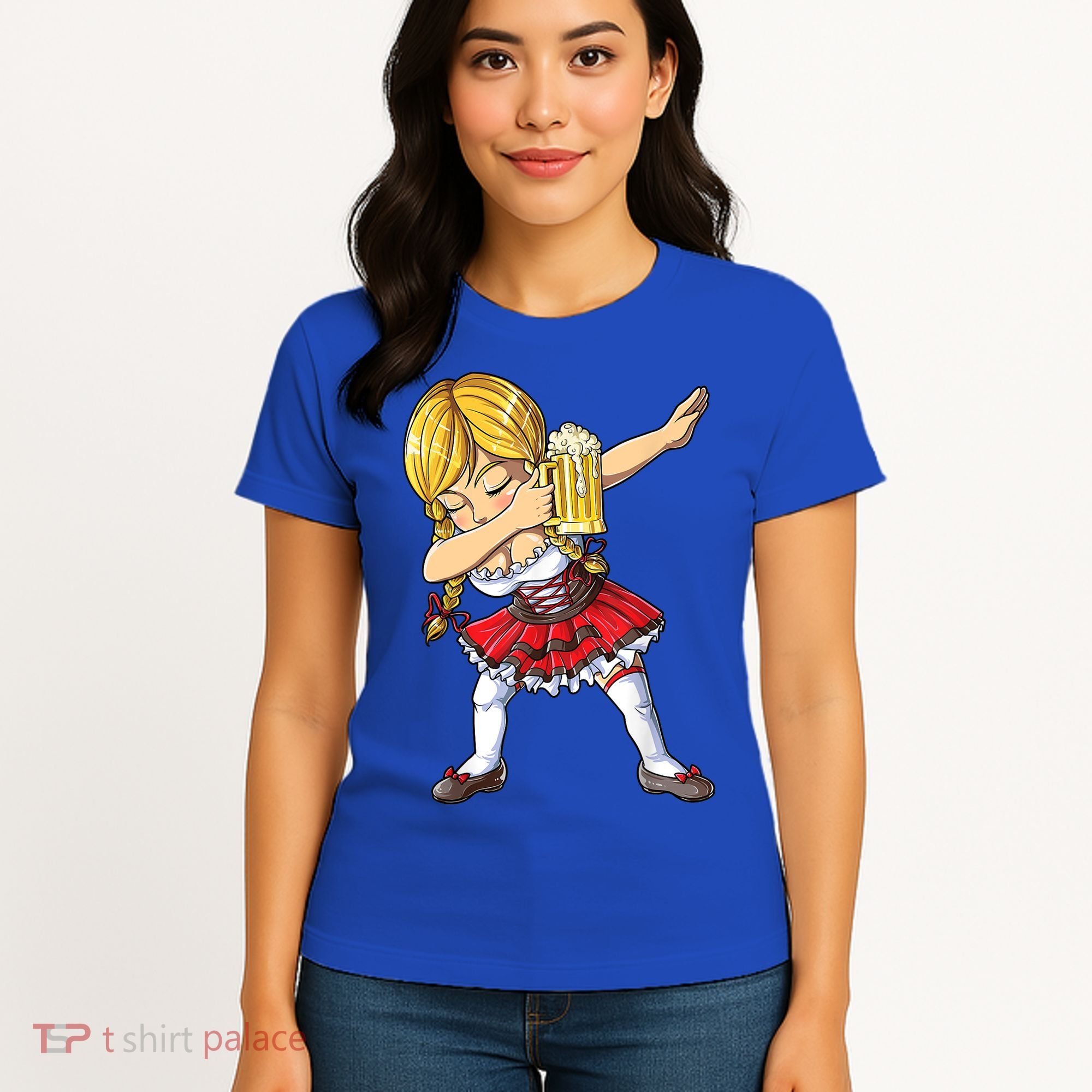 Dabbing German Girl Gift Oktoberfest Women Dirndl Beer Great Gift Women's T-Shirt