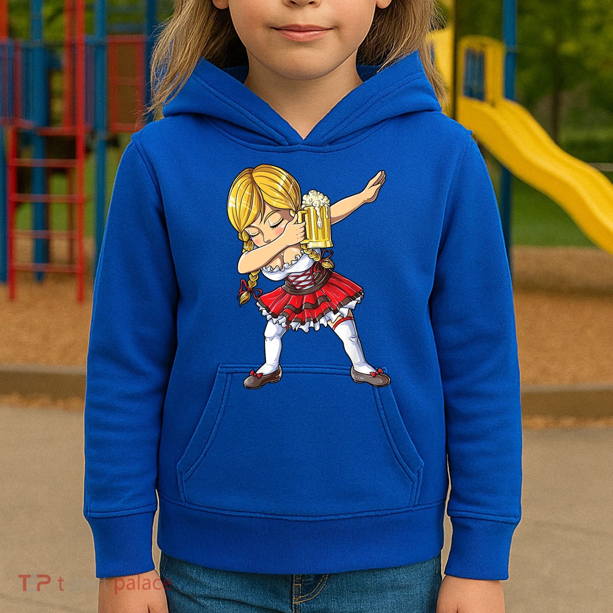 Dabbing German Girl Gift Oktoberfest Women Dirndl Beer Great Gift Kids Hoodie