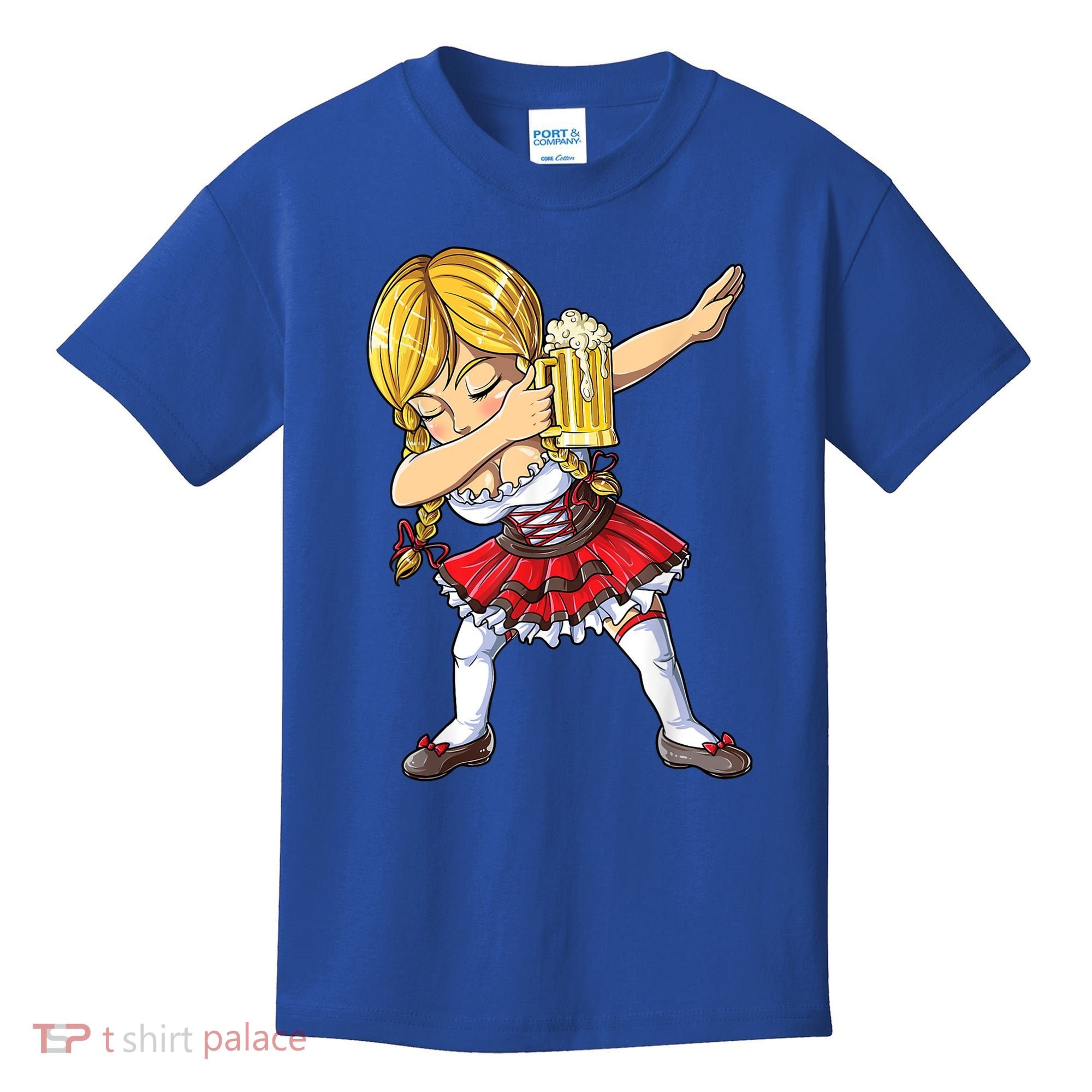 Dabbing German Girl Gift Oktoberfest Women Dirndl Beer Great Gift Kids T-Shirt