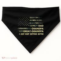 Dad Grandpa Great Grandpa Fathers Day Flag Gift Tee USA-Made Doggie Bandana thumb 0