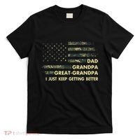 Dad Grandpa Great Grandpa Fathers Day Flag Gift Tee T-Shirt thumb 0