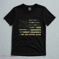 Dad Grandpa Great Grandpa Fathers Day Flag Gift Tee T-Shirt thumb 5