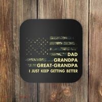 Dad Grandpa Great Grandpa Fathers Day Flag Gift Tee Coaster thumb 0