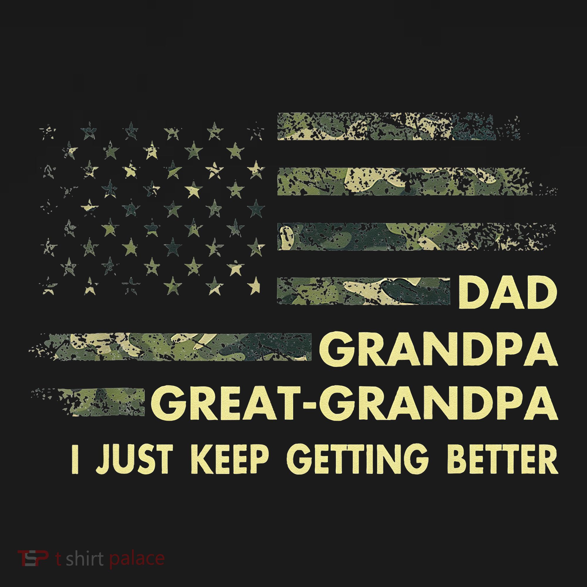 Dad Grandpa Great Grandpa Fathers Day Flag Gift Tee Coaster