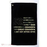 Dad Grandpa Great Grandpa Fathers Day Flag Gift Tee Golf Towel thumb 0