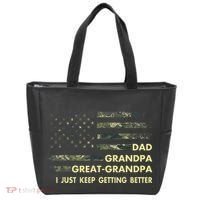 Dad Grandpa Great Grandpa Fathers Day Flag Gift Tee Tote Bag thumb 0