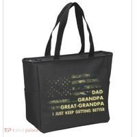 Dad Grandpa Great Grandpa Fathers Day Flag Gift Tee Tote Bag thumb 2