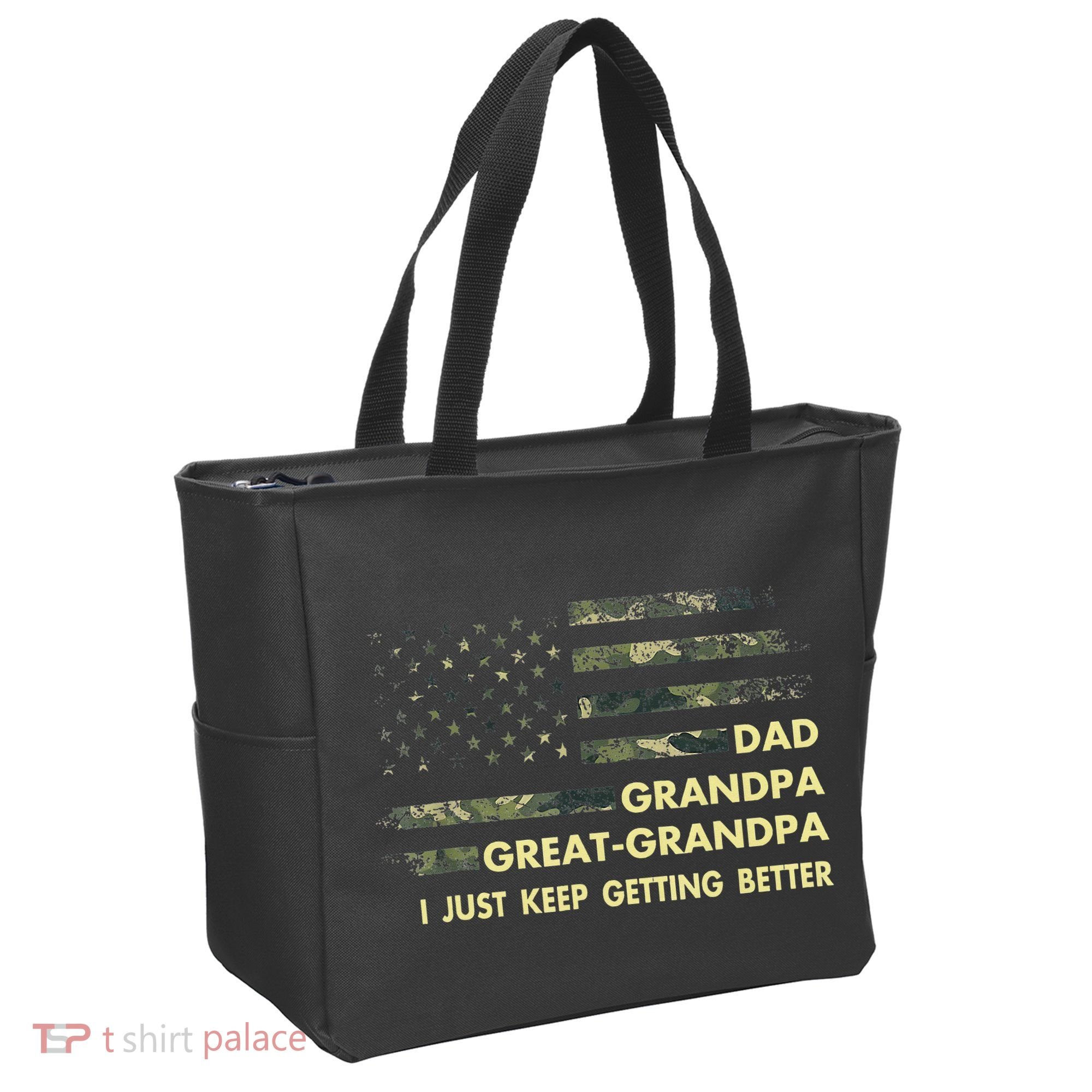 Dad Grandpa Great Grandpa Fathers Day Flag Gift Tee Tote Bag