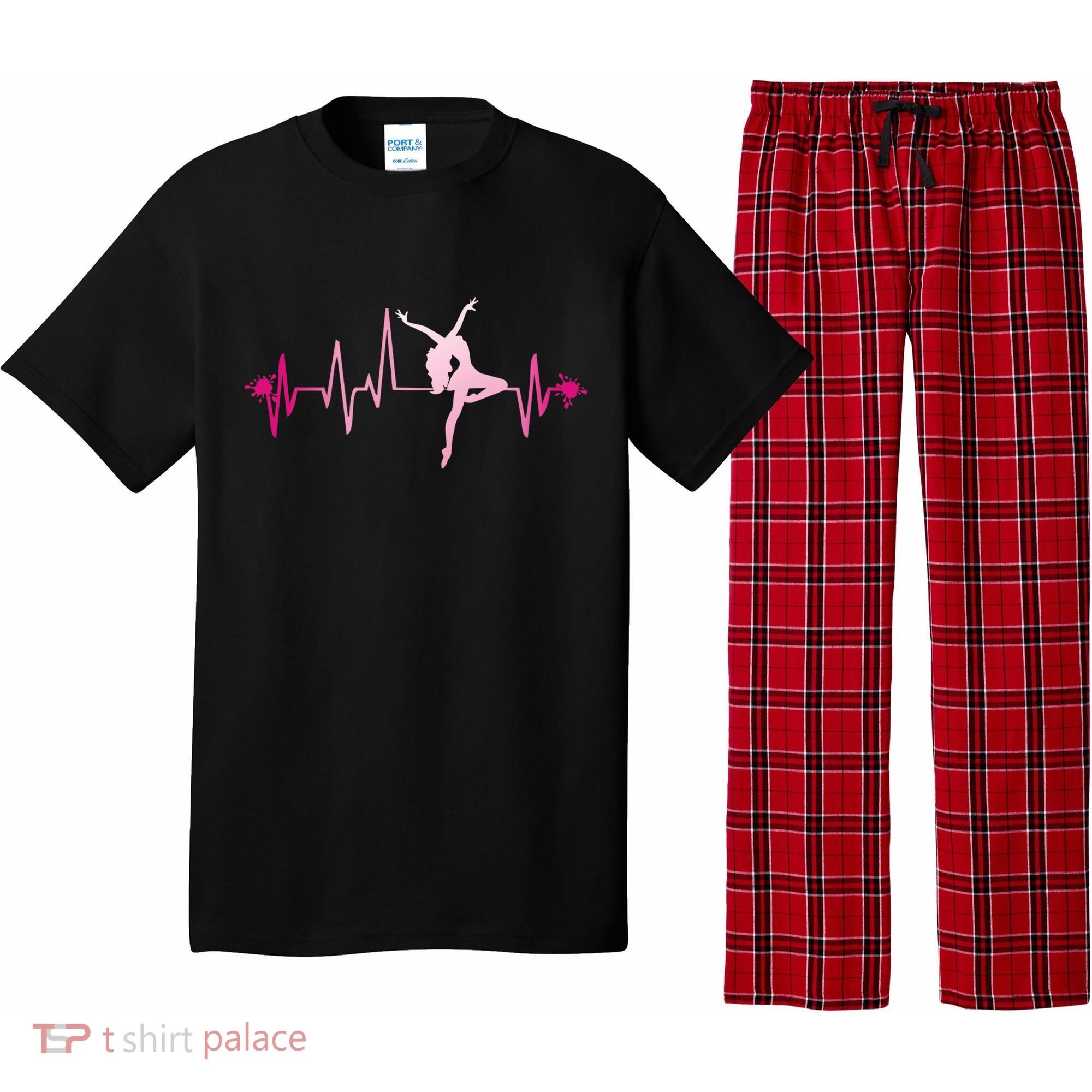 Dance Girl Heart Beat Gift Dancing Dancer Ballet Gift Pajama Set