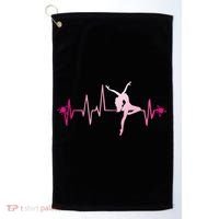 Dance Girl Heart Beat Gift Dancing Dancer Ballet Gift Golf Towel thumb 0