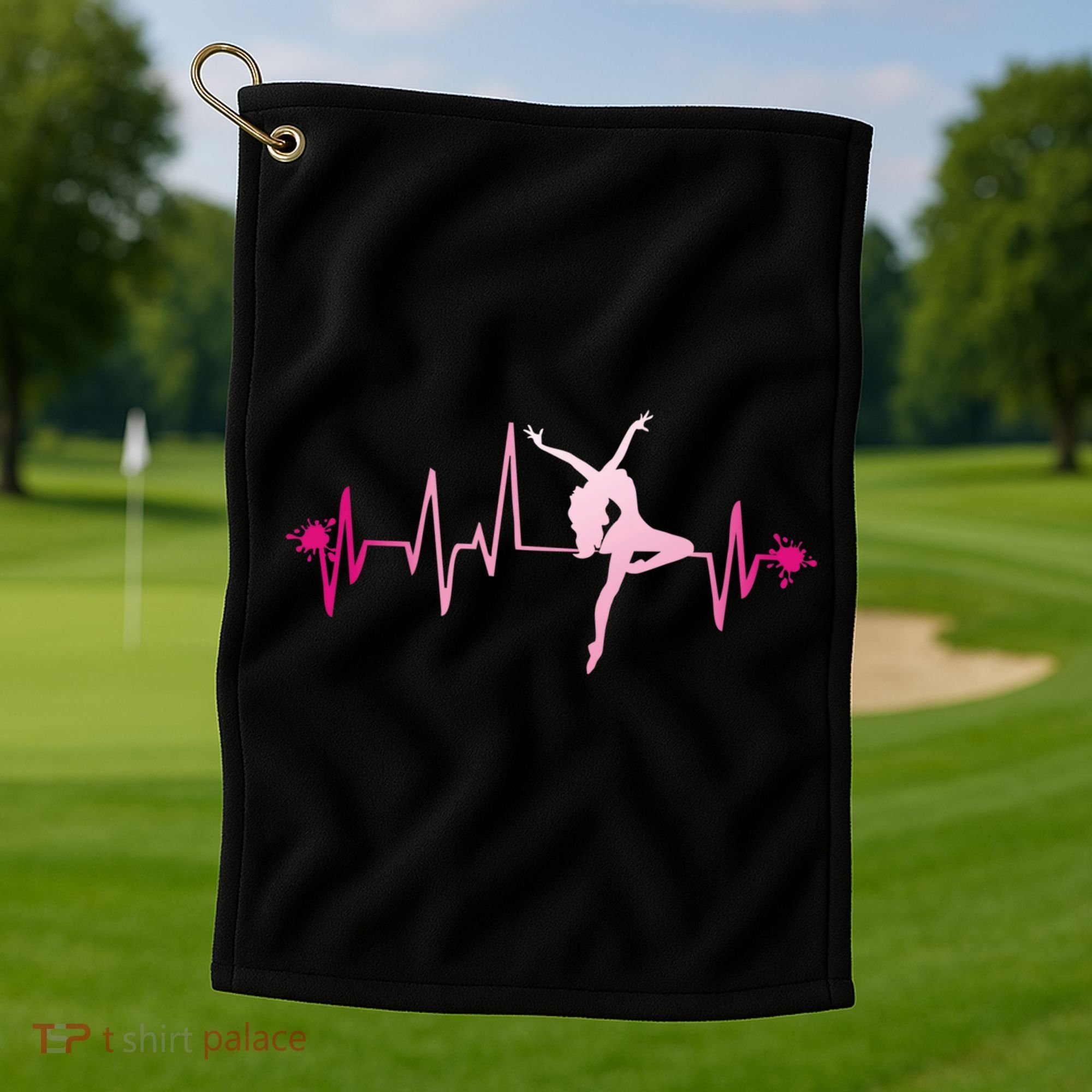Dance Girl Heart Beat Gift Dancing Dancer Ballet Gift Golf Towel