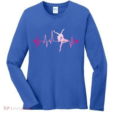 Dance Girl Heart Beat Gift Dancing Dancer Ballet Gift Women's Long Sleeve Shirt
