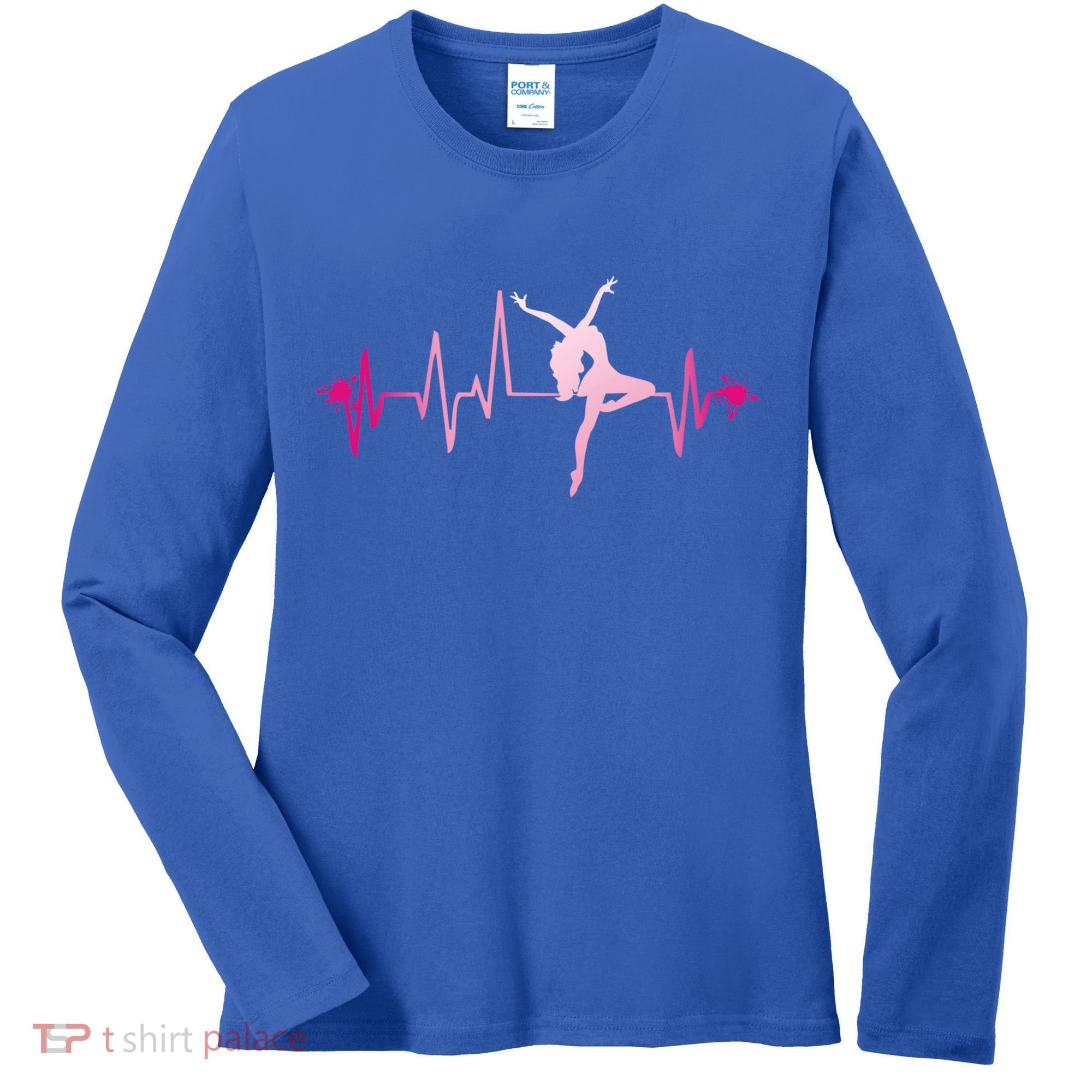 Dance Girl Heart Beat Gift Dancing Dancer Ballet Gift Women's Long Sleeve Shirt
