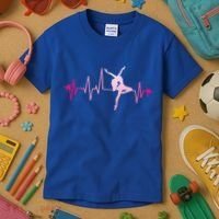 Dance Girl Heart Beat Gift Dancing Dancer Ballet Gift Kids T-Shirt thumb 3