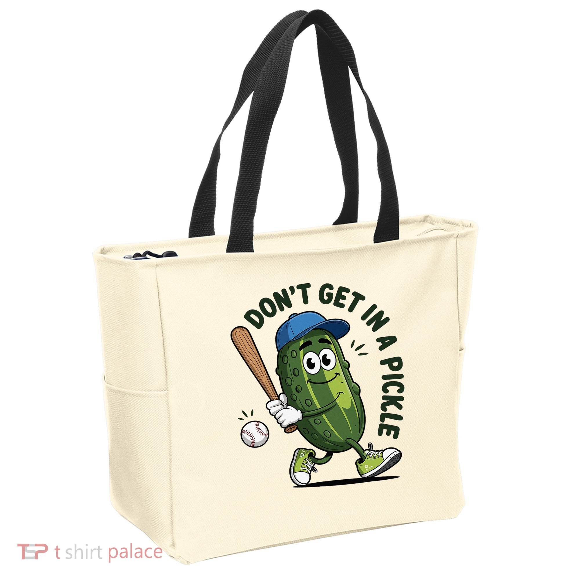 Don't Get In A Pickle Funny Baseball Women Tote Bag