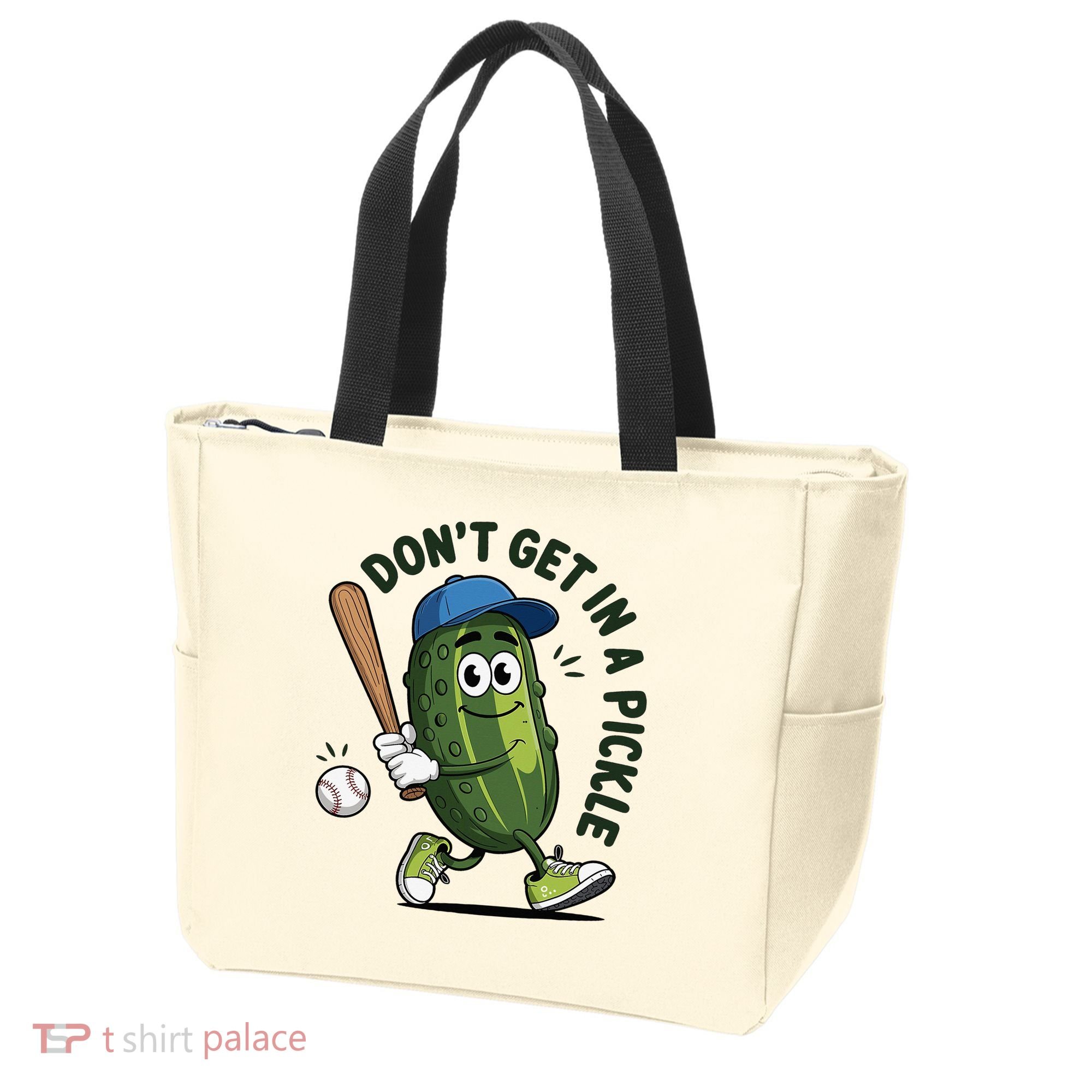 Don't Get In A Pickle Funny Baseball Women Tote Bag