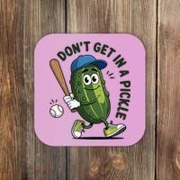 Don't Get In A Pickle Funny Baseball Women Coaster thumb 0