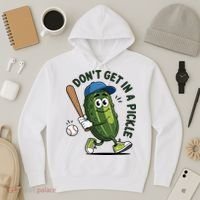 Don't Get In A Pickle Funny Baseball Women Hoodie thumb 3
