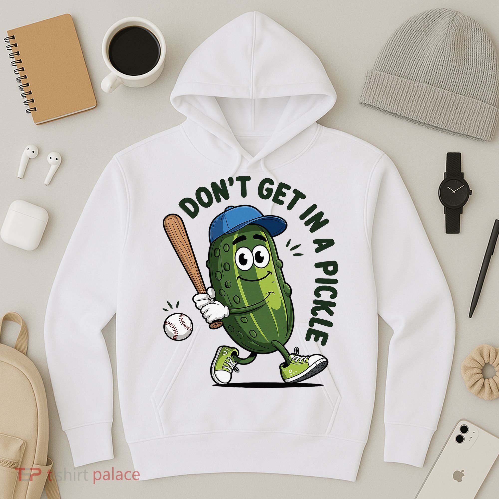Don't Get In A Pickle Funny Baseball Women Hoodie