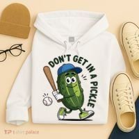 Don't Get In A Pickle Funny Baseball Women Hoodie thumb 4