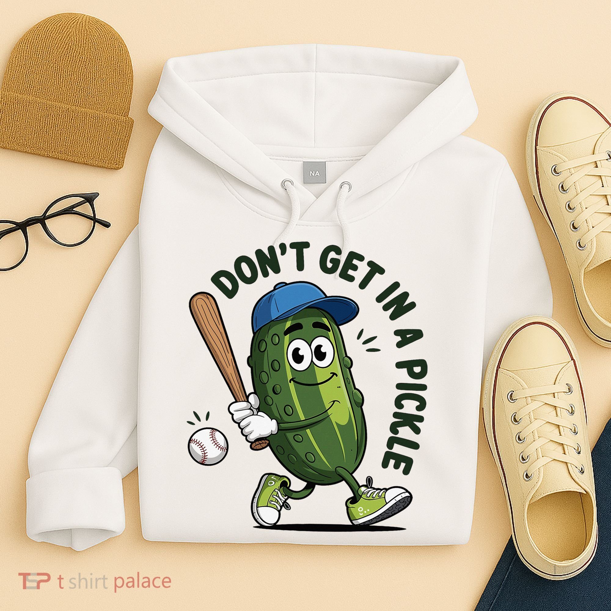 Don't Get In A Pickle Funny Baseball Women Hoodie