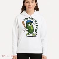 Don't Get In A Pickle Funny Baseball Women Hoodie thumb 5