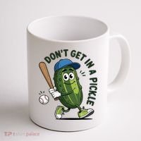 Don't Get In A Pickle Funny Baseball Women Coffee Mug thumb 1