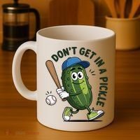 Don't Get In A Pickle Funny Baseball Women Coffee Mug thumb 4
