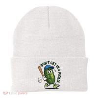 Don't Get In A Pickle Funny Baseball Women Beanie thumb 0