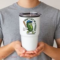 Don't Get In A Pickle Funny Baseball Women Tumbler thumb 2