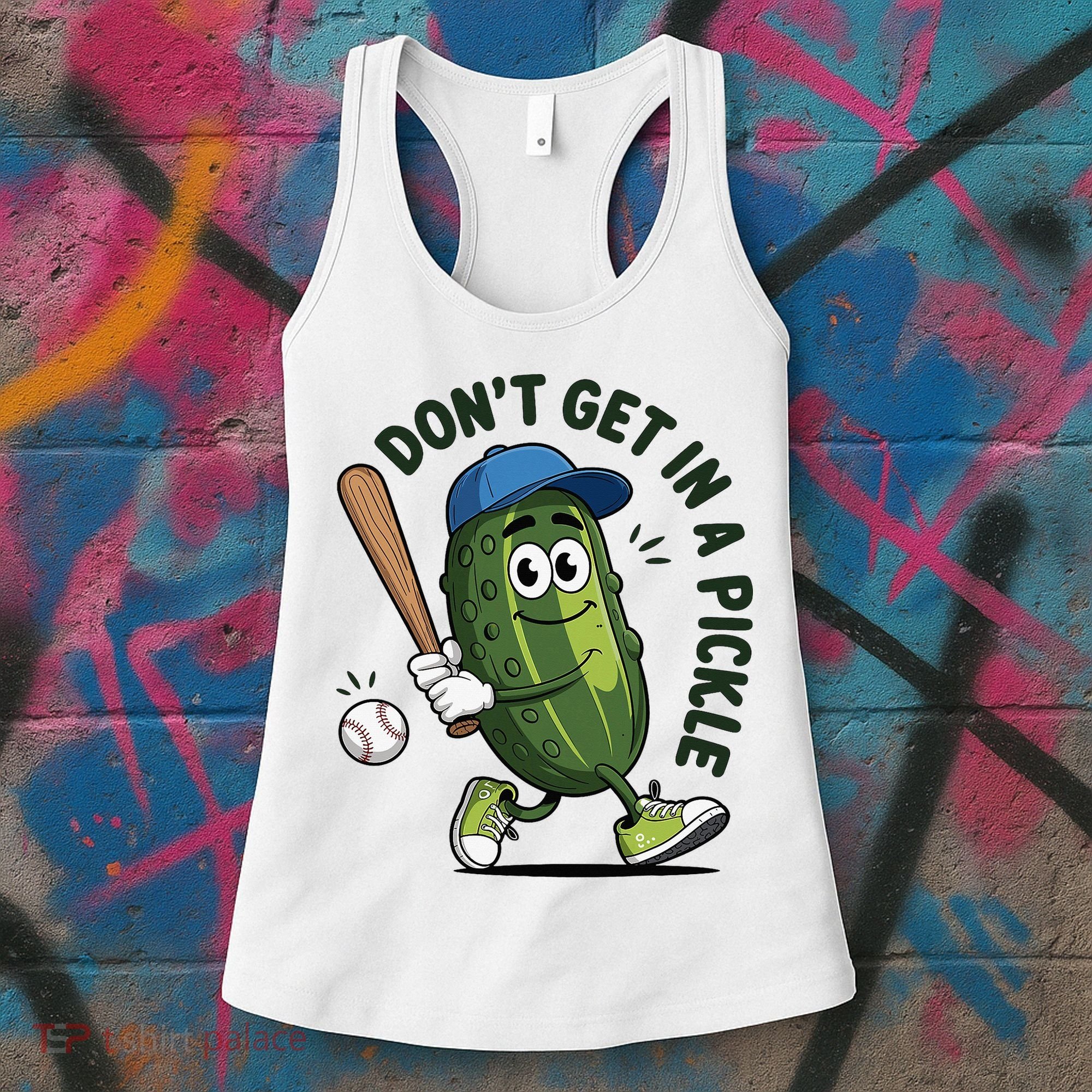 Don't Get In A Pickle Funny Baseball Women Women's Tank Top