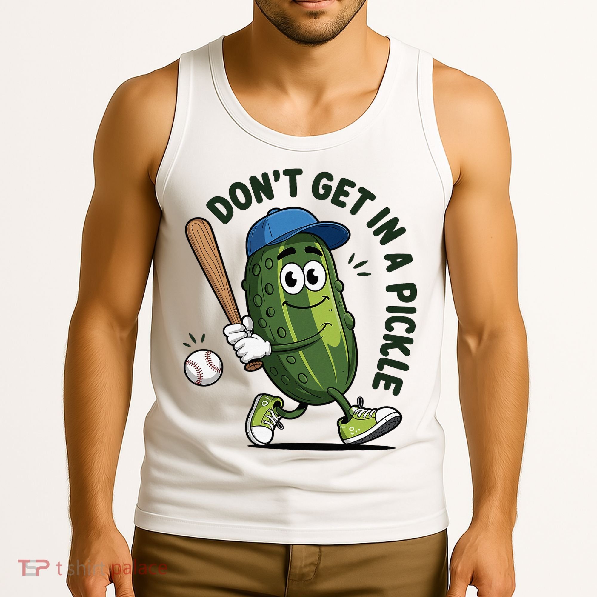Don't Get In A Pickle Funny Baseball Women Tank Top