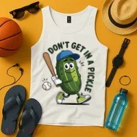 Don't Get In A Pickle Funny Baseball Women Tank Top thumb 4