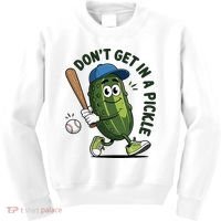 Don't Get In A Pickle Funny Baseball Women Kids Sweatshirt thumb 0