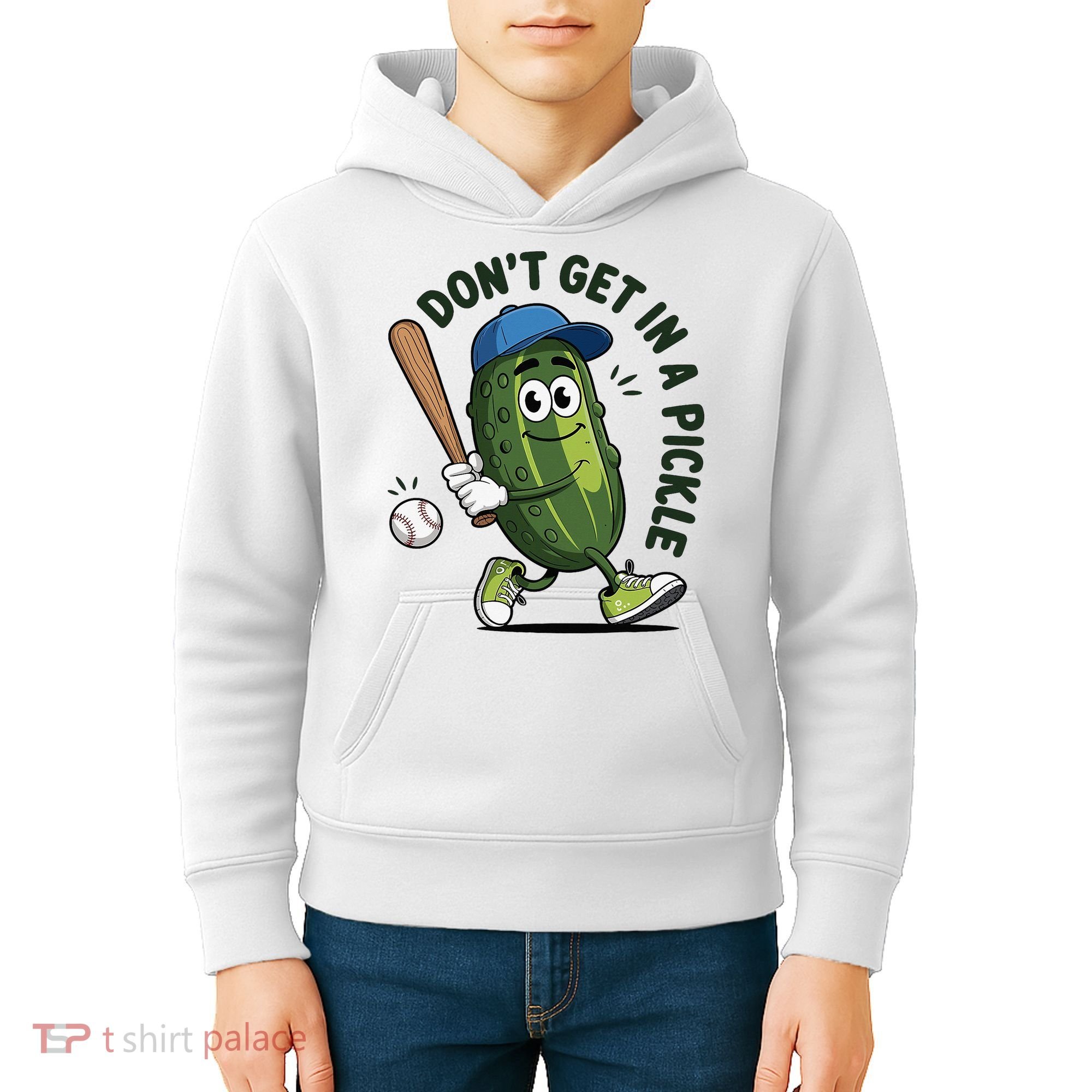 Don't Get In A Pickle Funny Baseball Women Kids Hoodie