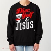 Disc Golf Jesus Christian Gift Funny Golfing Golfer Lover Women's Sweatshirt thumb 0