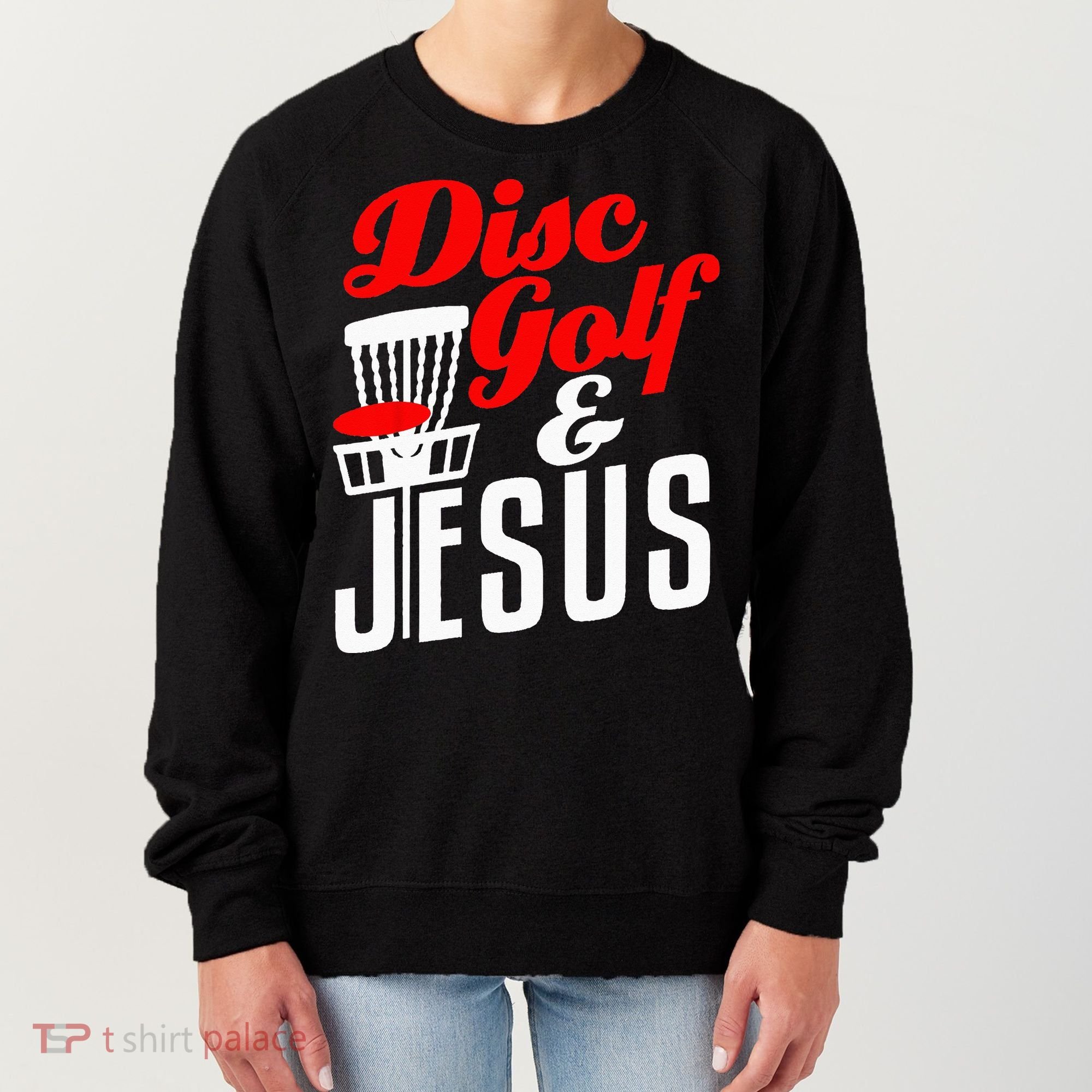 Disc Golf Jesus Christian Gift Funny Golfing Golfer Lover Women's Sweatshirt